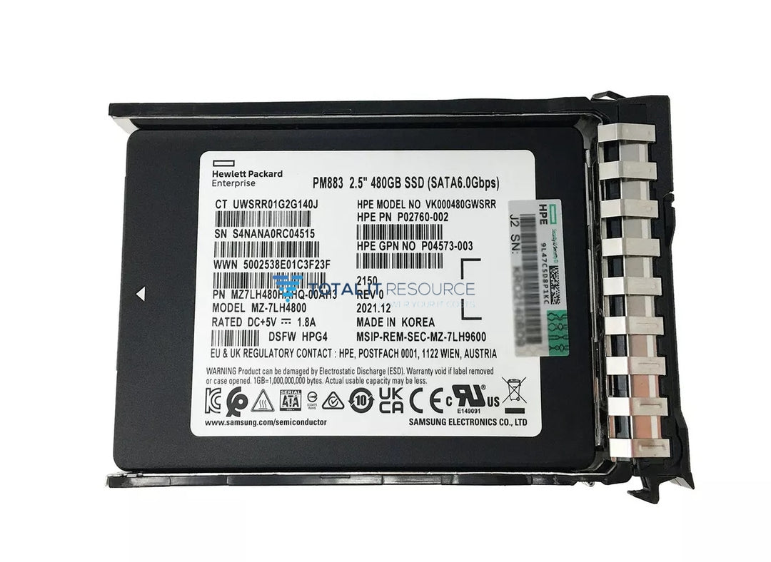 P40497-K21 HPE 480GB SATA 6G Read Intensive SFF BC Multi Vendor SSD