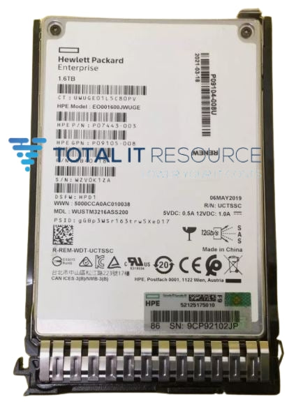 P09102-B21 HPE 1.6TB SAS 12G Write Intensive SFF (2.5in) SC SSD