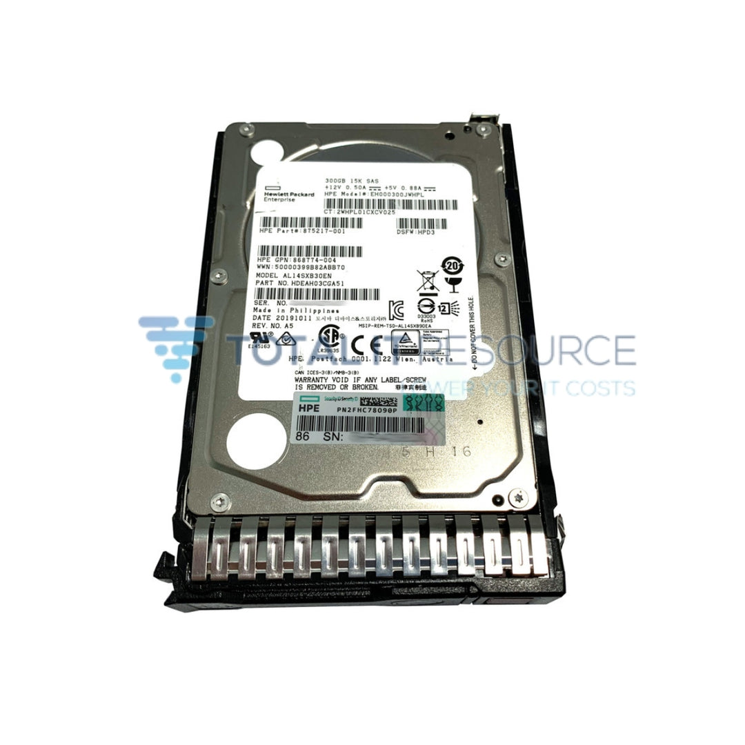 870753-B21 HPE 300GB SAS 12G Enterprise 15K SFF (2.5in) SC Digitally Signed Firmware HDD