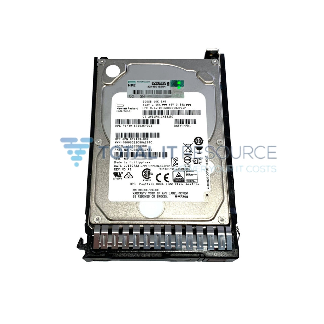 872475-B21 HPE 300GB SAS 12G Mission Critical 10K SFF SC Multi Vendor Hard Drive