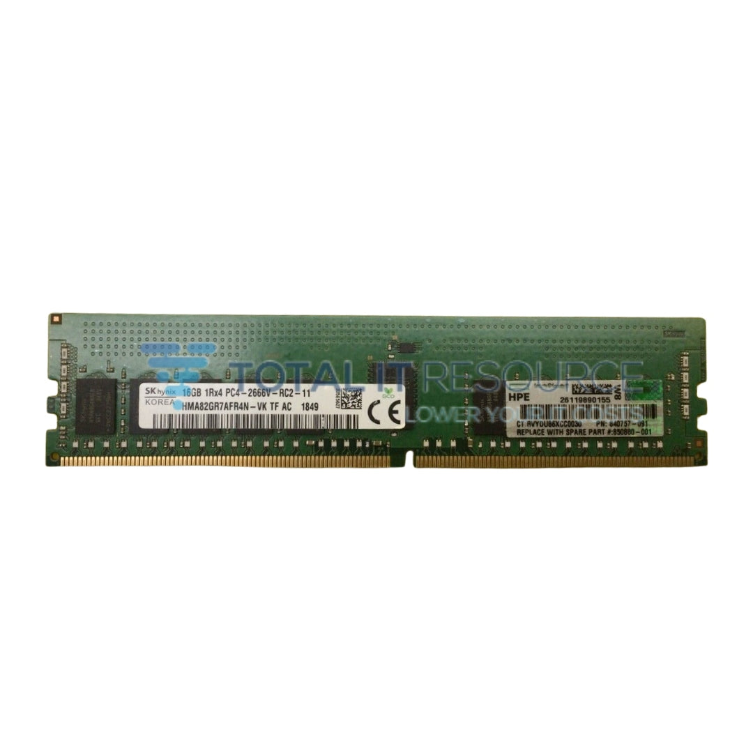 815098-B21 HPE 16GB (1x16GB) Single Rank x4 DDR4-2666 CAS-19-19-19 Registered Smart Memory Kit