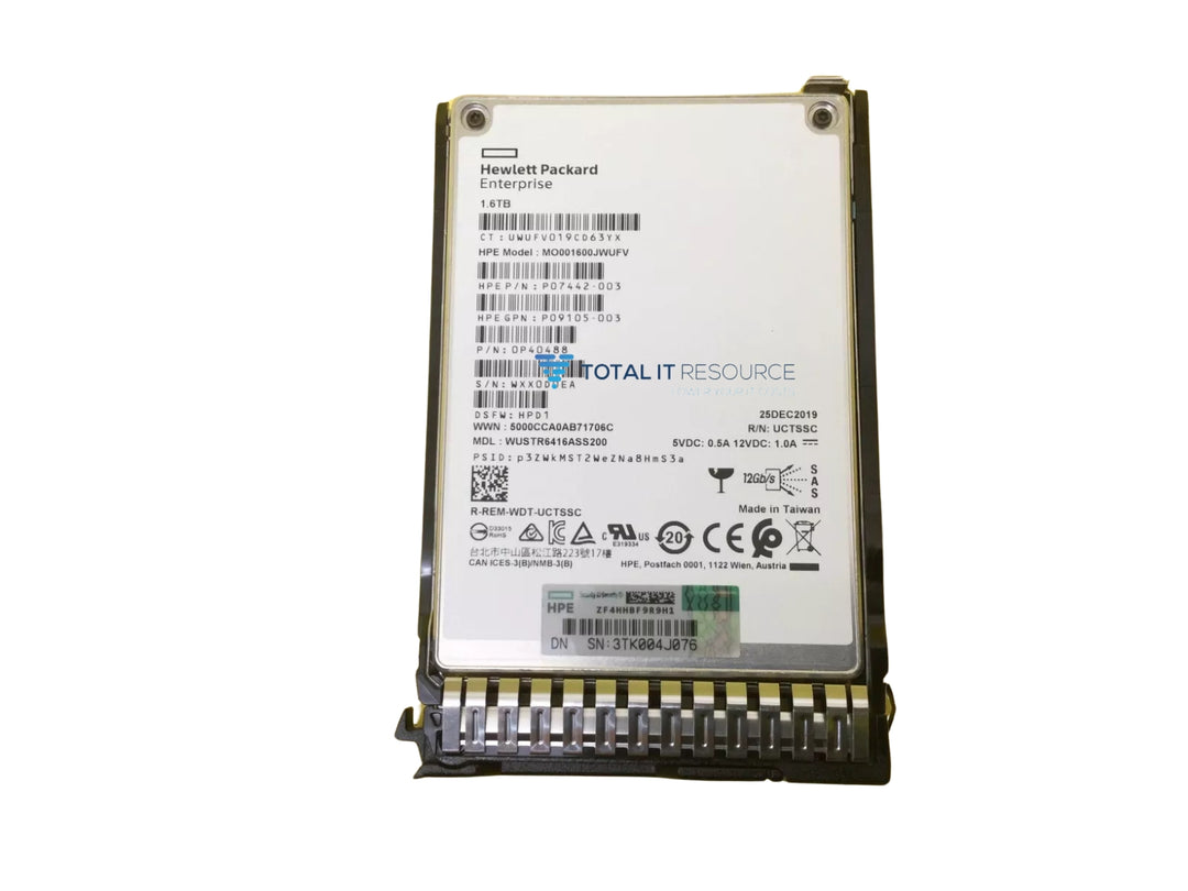 P09092-B21 HPE 1.6TB SAS 12G 2.5 SFF Mixed Use SC Solid State Drive