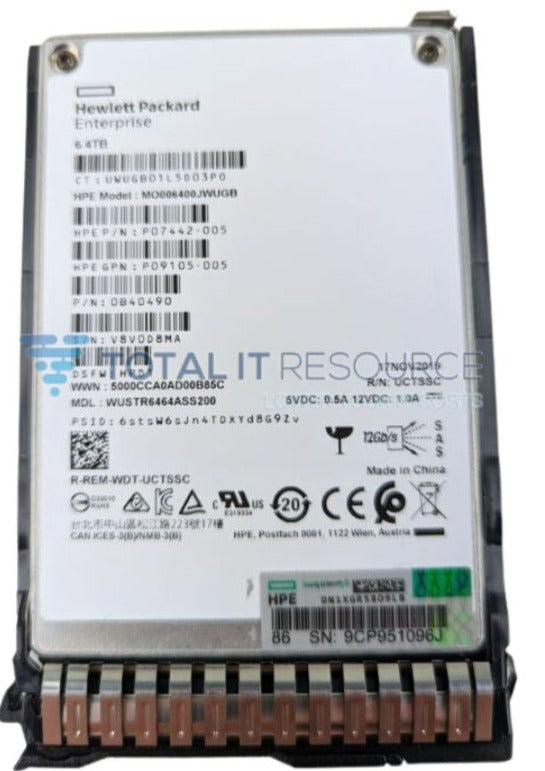 P09096-B21 HPE 6.4TB SAS 12G Mixed Use SFF (2.5in) SC Digitally Signed Firmware SSD