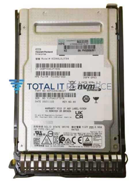 P64846-K21 HPE 3.84TB NVMe Gen4 Mainstream Performance Read Intensive SFF BC U.3 Static V2 Multi Vendor SSD