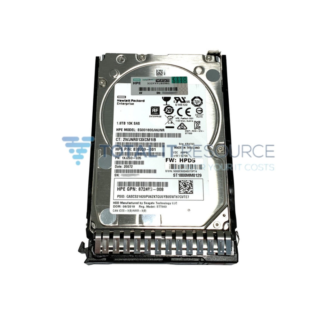 872481-B21 HPE 1.8TB SAS 12G Enterprise 10K SFF (2.5in) SC 512e Digitally Signed Firmware HDD