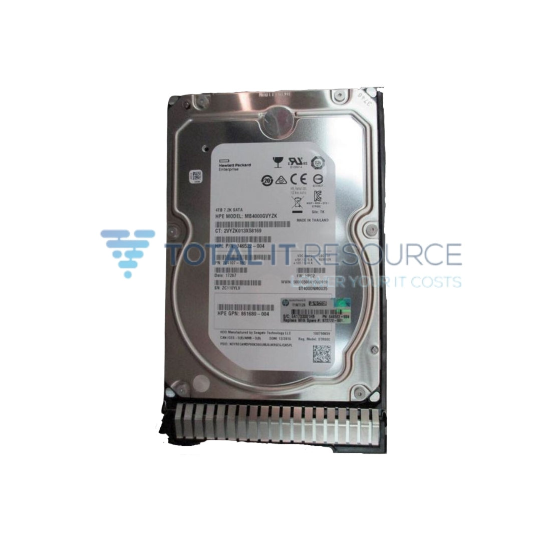 872491-B21 HPE 4TB SATA 6G Midline 7.2K LFF (3.5in) SC Digitally Signed Firmware HDD