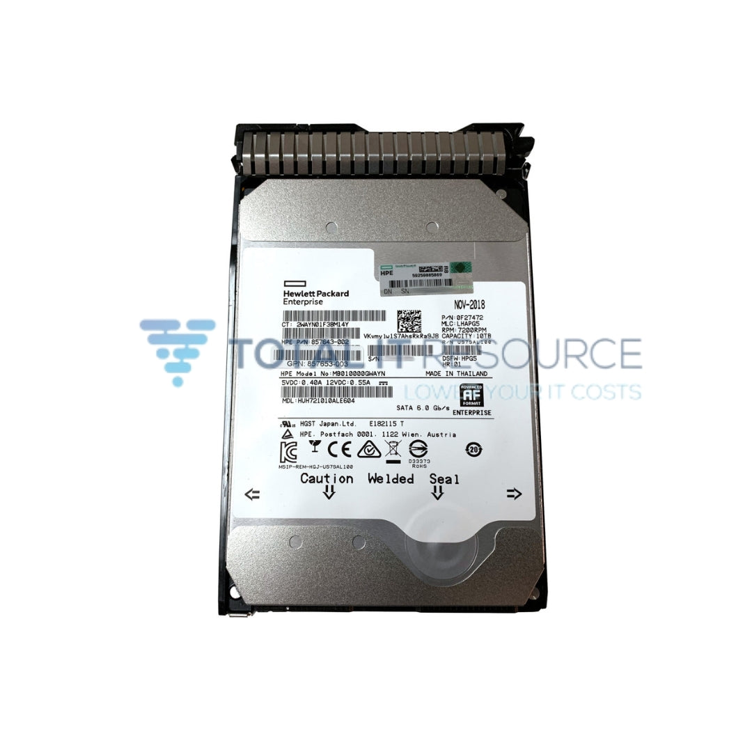 857648-B21 HPE 10TB SATA 6G Midline 7.2K LFF (3.5in) SC Helium 512e Digitally Signed Firmware HDD