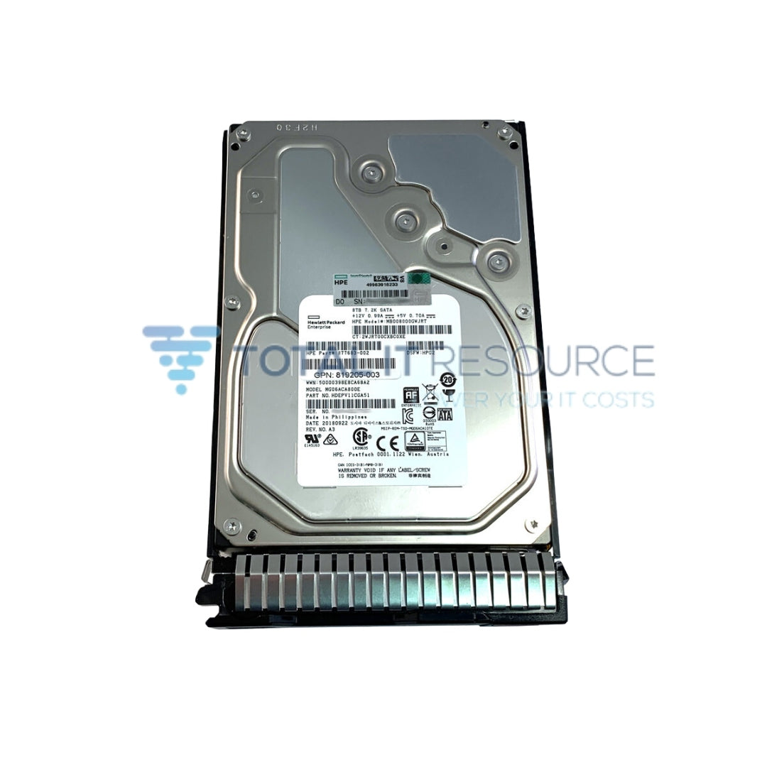 819203-B21 HPE 8TB SATA 6G Midline 7.2K LFF (3.5in) SC 512e Digitally Signed Firmware HDD