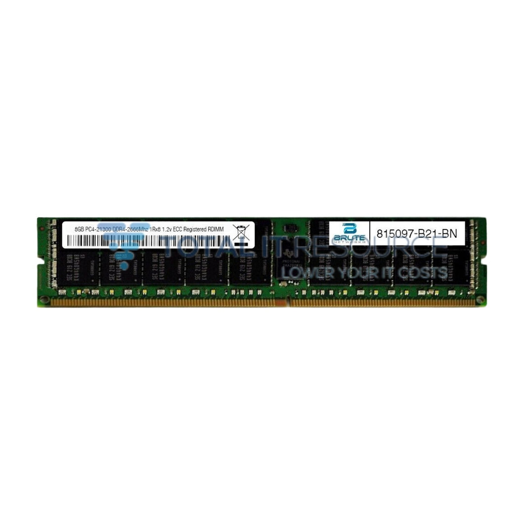 815097-B21 HPE 8GB (1x8GB) Single Rank x8 DDR4-2666 CAS-19-19-19 Registered Smart Memory Kit