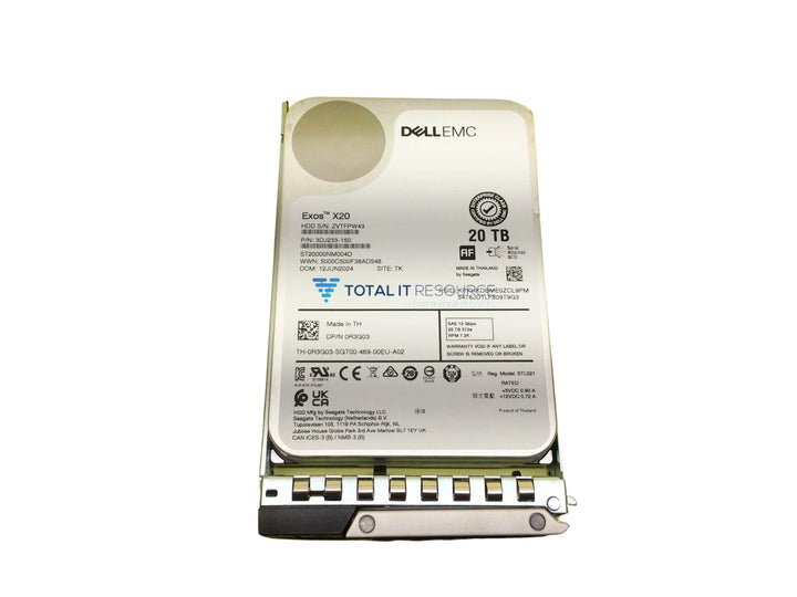 R3G03 Dell 20TB 3.5in 12Gbps 7.2K SAS Hard Drive
