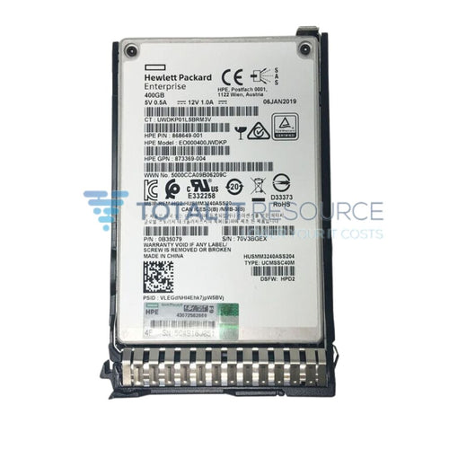 P04541-B21 HPE 400GB SAS 12G Write Intensive SFF (2.5in) SC Digitally Signed Firmware SSD