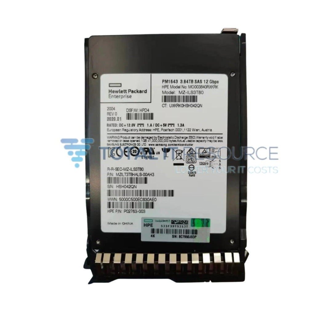 P06588-B21 HPE 3.84TB SAS 12G Read Intensive SFF (2.5in) SC Digitally Signed Firmware SSD