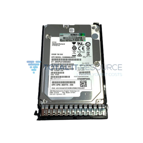 870757-B21 HPE 600GB SAS 12G Mission Critical 15K SFF SC Multi Vendor HDD